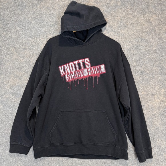 Knotts Scary Farm Hoodie Sweatshirt Mens 2XL Skulls Bones Horror Halloween Black - Picture 2 of 8